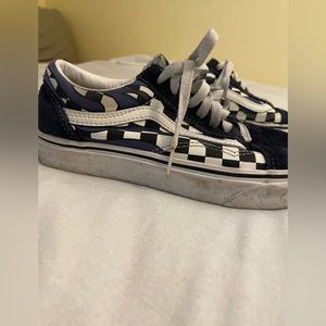 Vans checkered black & blue